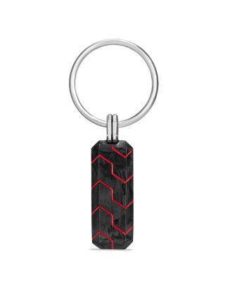 David Yurman Forged Carbon Key Chain with Red Resin | Bloomingdale's