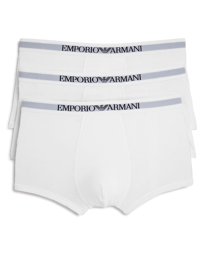 Shop Emporio Armani Pure Cotton Trunks - Pack Of 3 In White
