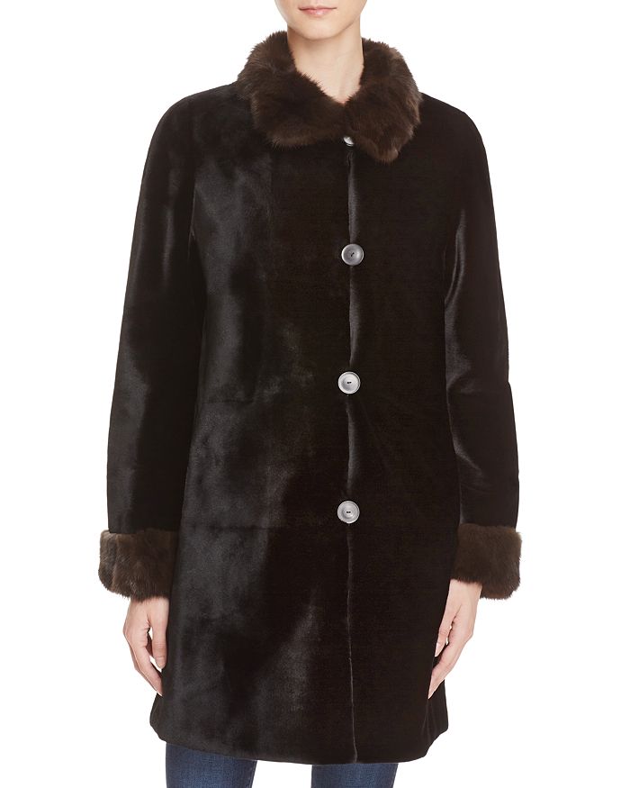 Maximilian Furs X Trilogy Reversible Sheared Mink Coat - 100% Exclusive In Black