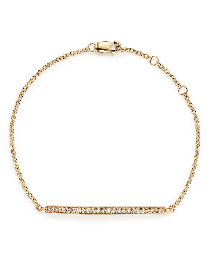 Bloomingdale's Diamond Bar Bracelet In 14k Yellow Gold, .25 Ct. T.w. - 100% Exclusive In White/gold