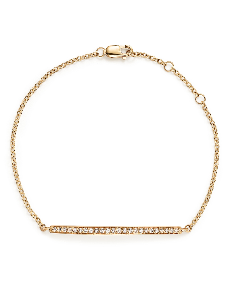Diamond Bar Bracelet in 14K Yellow Gold, .25 tcw