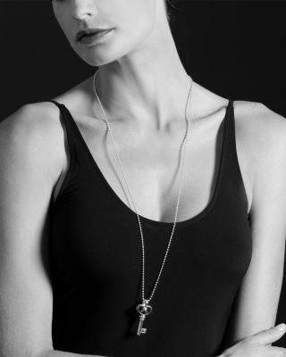LAGOS Signature Sterling Silver Key Pendant Necklace, 34"