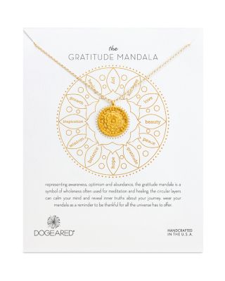 Dogeared Gratitude Mandala Necklace, 22 