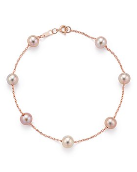 Bloomingdale's - Cultured Pink Freshwater Pearl Tin Cup Bracelet in 14K Rose Gold, 5.5mm  - 100% Exclusive