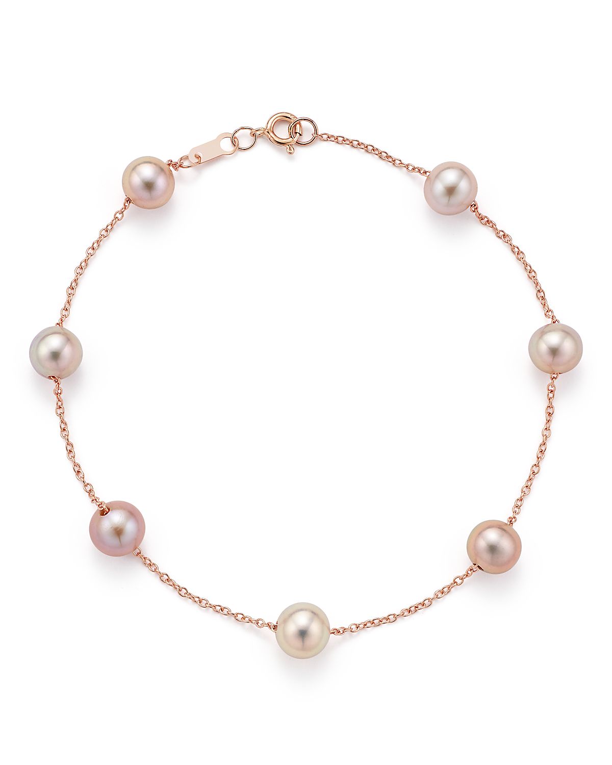 Cultured Pink Freshwater Pearl Tin Cup Bracelet