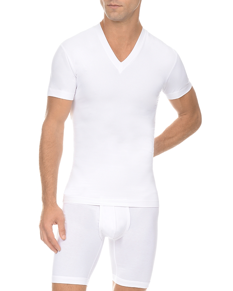 2(x)ist Men's Essential 3 Pack Jersey V-neck T-shirt In White