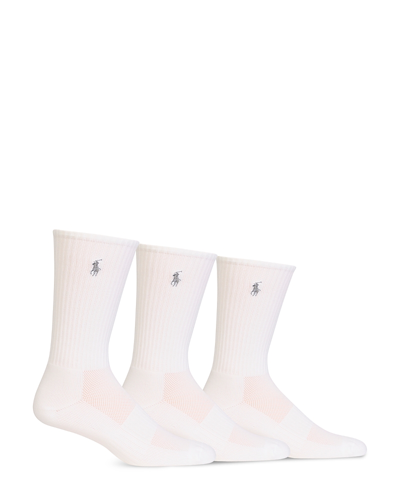 Polo Ralph Lauren 3-pack Tech Athletic Crew Socks In White