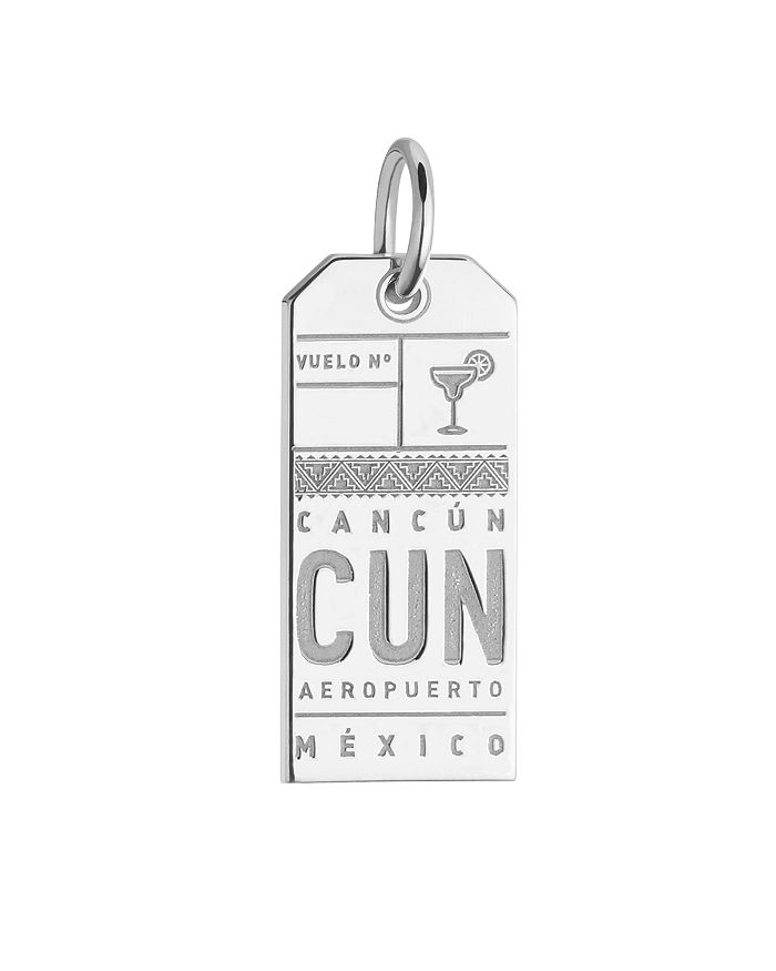 Jet Set Candy Cancun, Mexico Cun Luggage Tag Charm In Silver