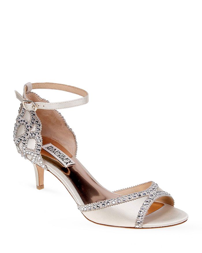Badgley Mischka Gillian Embellished Ankle Strap Sandals | Bloomingdale's