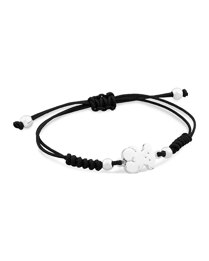 Tous Bear Nylon Cord Bracelet In Silver | ModeSens