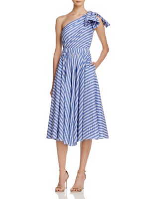 MILLY Anna One-Shoulder Stripe Dress | Bloomingdale's Women