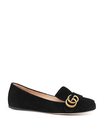 Gucci Marmont Suede Flats | Bloomingdale's
