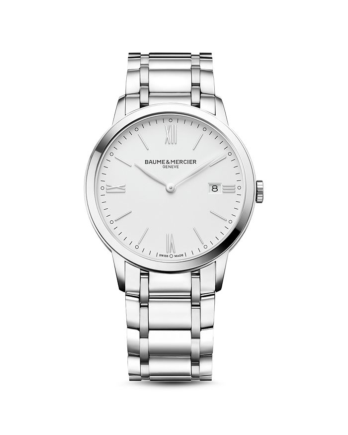 Shop Baume & Mercier Classima 10354 Watch, 40mm In White/silver