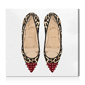 Oliver Gal Studded Leopard Heels Wall Art, 20 X 20 In Red