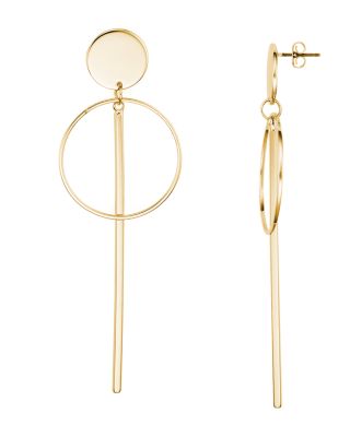 AQUA - Disc, Circle and Bar Drop Earrings - Exclusive