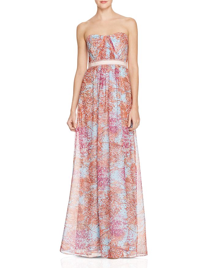 BCBGMAXAZRIA Strapless Floral Gown - 100% Exclusive | Bloomingdale's