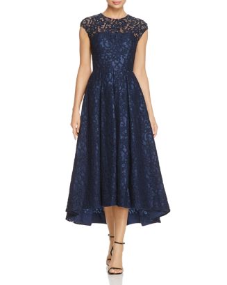 Carmen Marc Valvo Infusion Embellished Lace High Low Dress | Bloomingdale's
