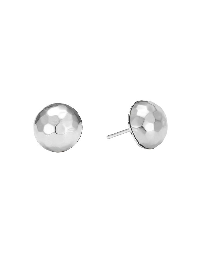 JOHN HARDY Sterling Silver Classic Chain Hammered Large Stud Earrings ...
