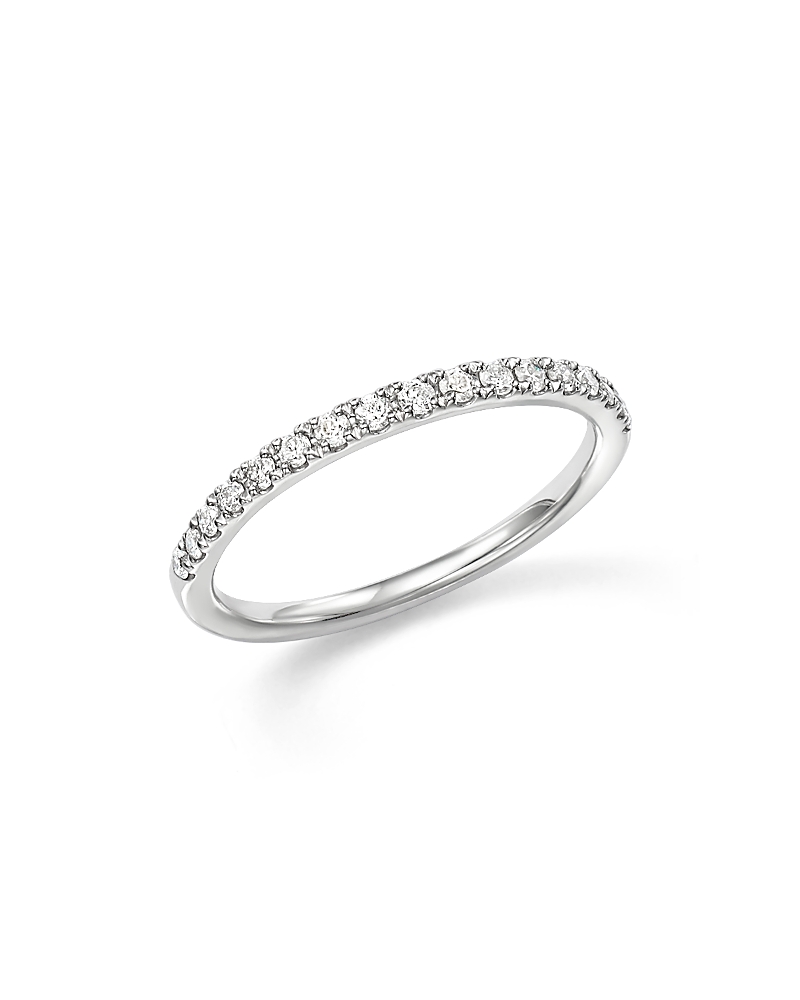 Diamond Micro-Pave Stack Ring in 14K White Gold, .25 tcw