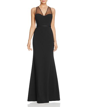 JS Collections Illusion Cutout Back Gown | Bloomingdale's