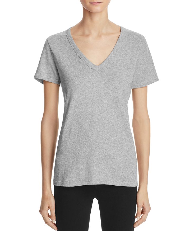 Rag & Bone The Vee Pima Cotton-jersey T-shirt In Heather Gray