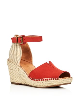 GENTLE SOULS KENNETH COLE Womens Beige Adjustable Ankle Strap Charli Peep Toe Wedge Buckle Leather Espadrille Shoes M