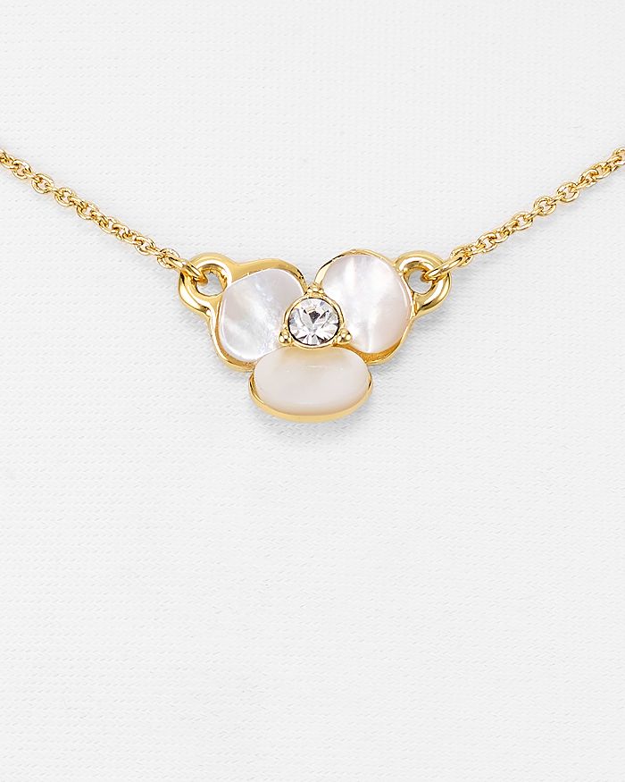 Shop Kate Spade Mini Floral Pendant Necklace, 14 In White/gold