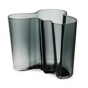 Shop Iittala Aalto 6.25 Clear Vase In Dark Gray
