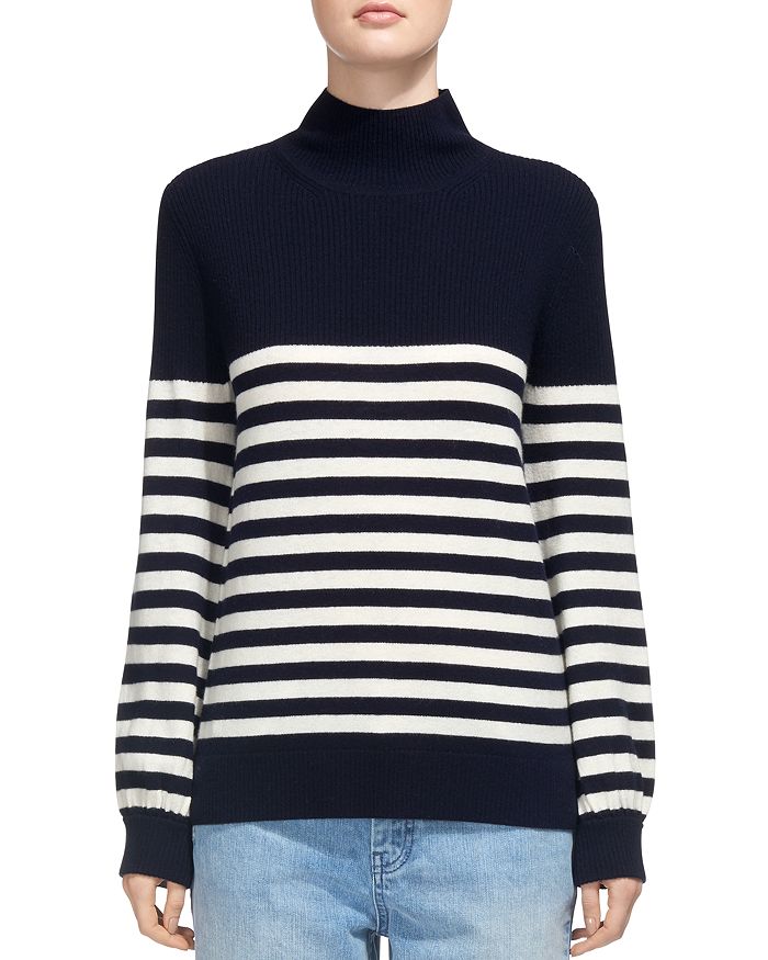 Whistles Mock Neck Striped Sweater | Bloomingdale's