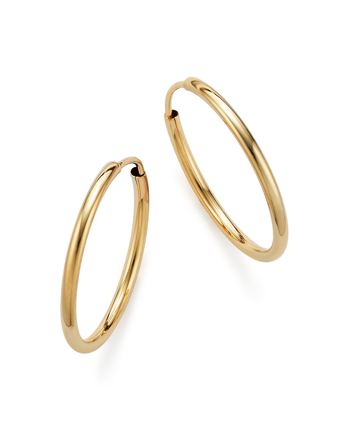 14K Yellow Gold Endless Hoop Earrings