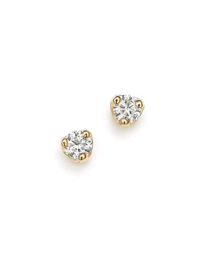 Zoë Chicco 14k Yellow Gold Stud Earrings With Diamonds In White/gold
