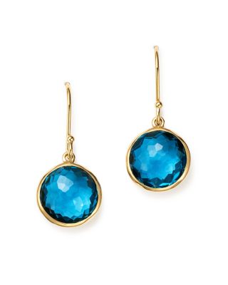 Ippolita 18K Gold Lollipop Earrings in London Blue Topaz