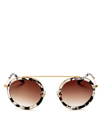 KREWE rare Original Conti  Round Tortoiseshell Frame Sunglasses with Dark Lenses Krewe // Conti Circular Sunglasses – VSP Consignment main image 4
