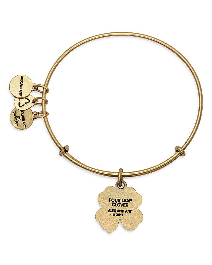 Alex And Ani Fourleaf Clover Adjustable Wire Bangle (nordstrom