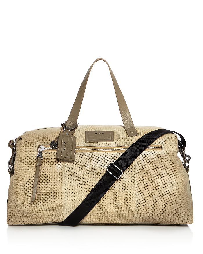 John Varvatos Star USA Perforated Waxed Suede Duffel Bag