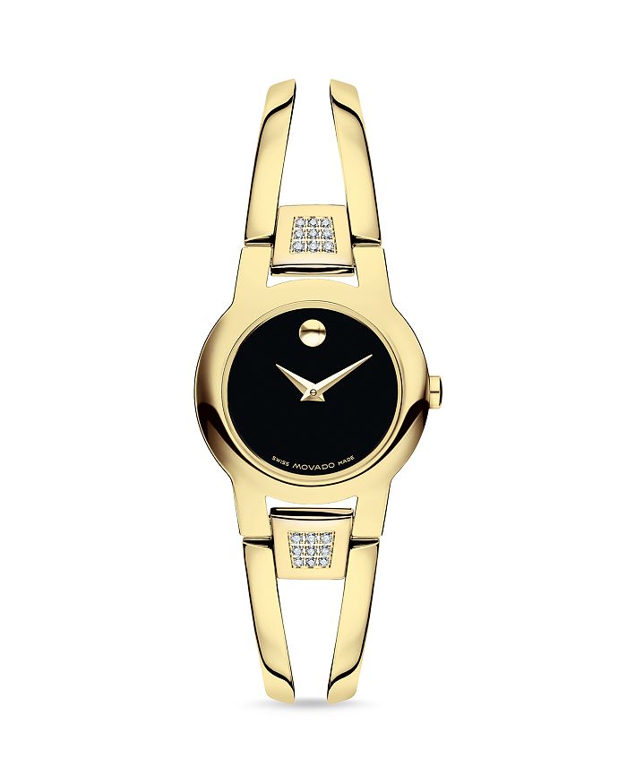 Movado Amorosa Diamond Watch, 24mm In Black/gold