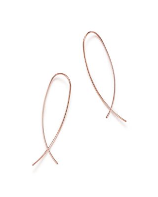 14k rose gold threader earrings