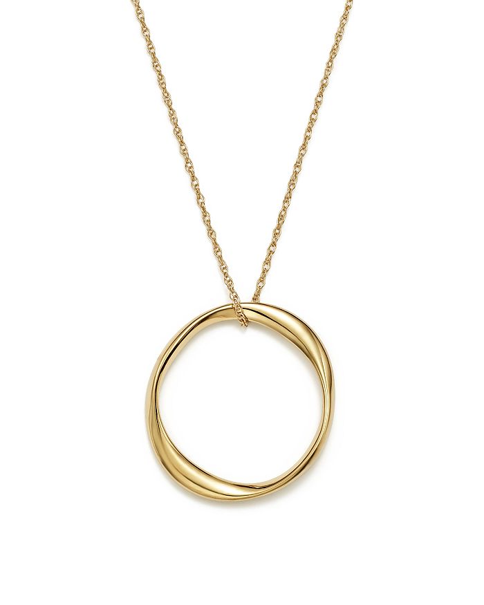 Bloomingdale's 14K Yellow Gold Twisted Ring Pendant Necklace, 18