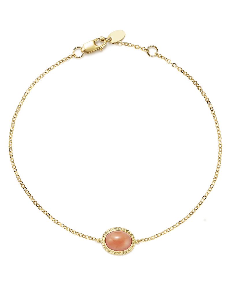 Coral Oval Bracelet in 14K Yellow Gold - Exclusive