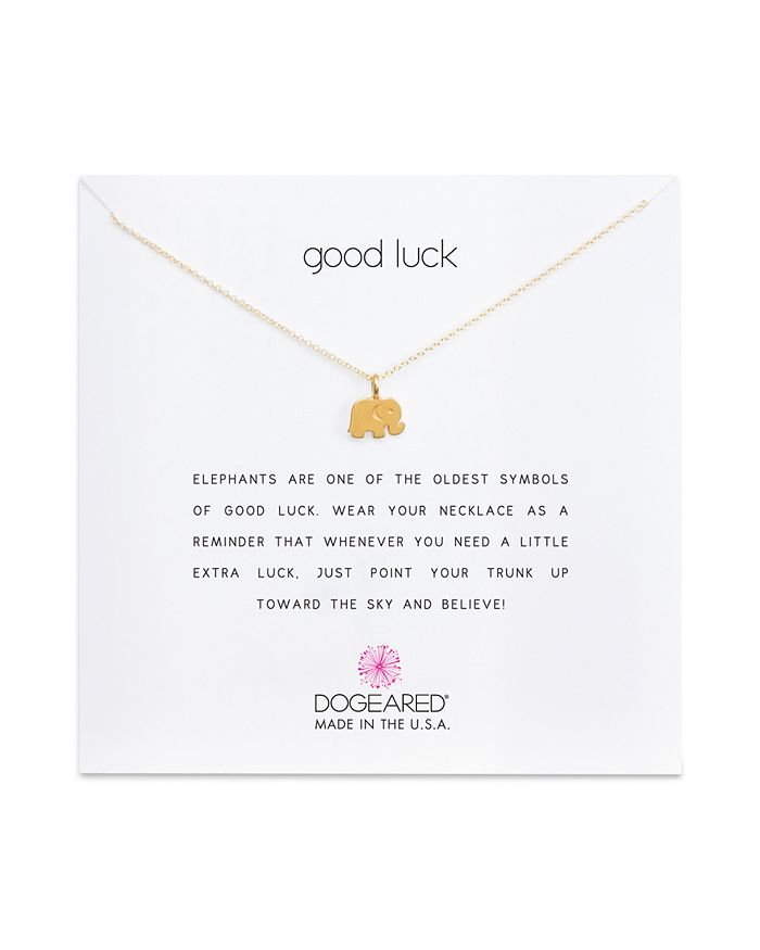 Dogeared Gold Good Luck Elephant Necklace, 16