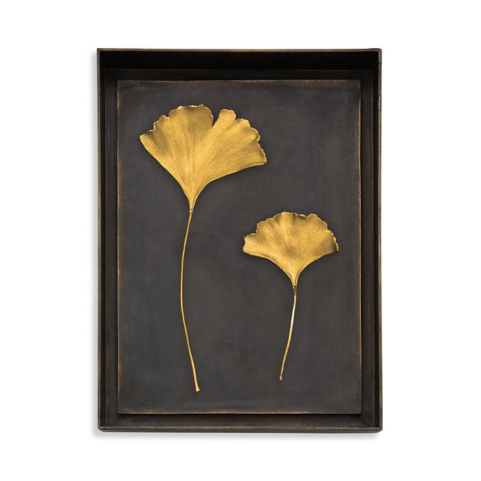 Shop Michael Aram Ginkgo Leaf Shadow Box In Gold