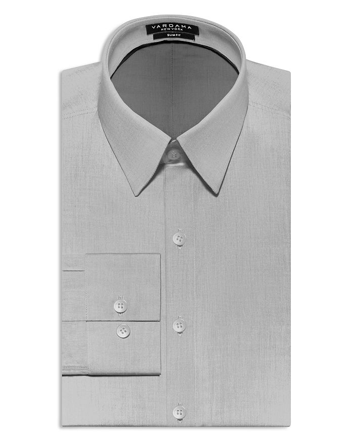 Vardama Jones Stain Resistant Regular Fit Dress Shirt In Gray