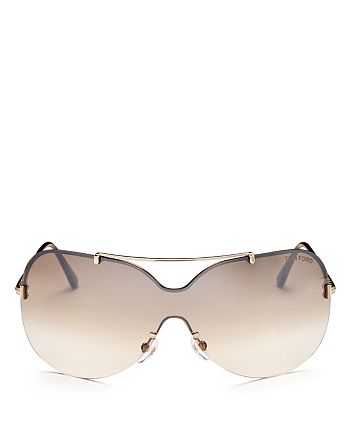 Tom Ford Women's Ondria Brow Bar Shield Sunglasses, 148mm | Bloomingdale's