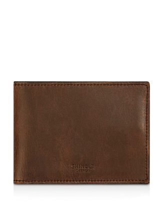 Shinola Slim Navigator Distressed Leather Bi Fold Wallet 