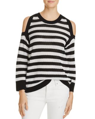 Tracey Stripe Cold Shoulder Sweater