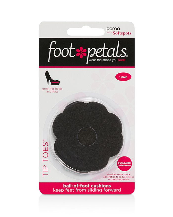 Foot Petals Women's Tip Toes Ball of Foot Cushions BLACK NEW shoes heels support 