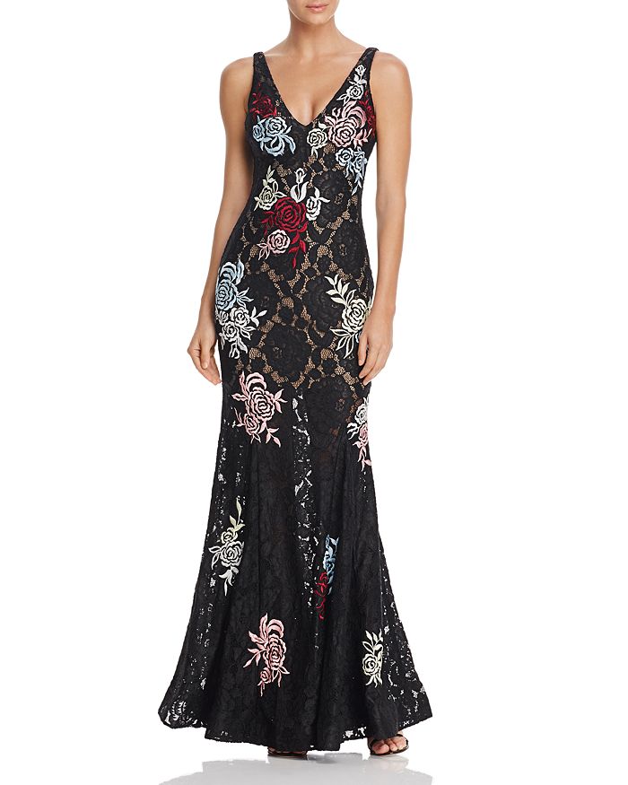 Avery g floral ball gown sale