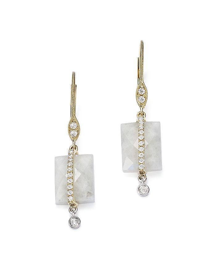 Meira T 14k White And Yellow Gold Rainbow Moonstone And Diamond