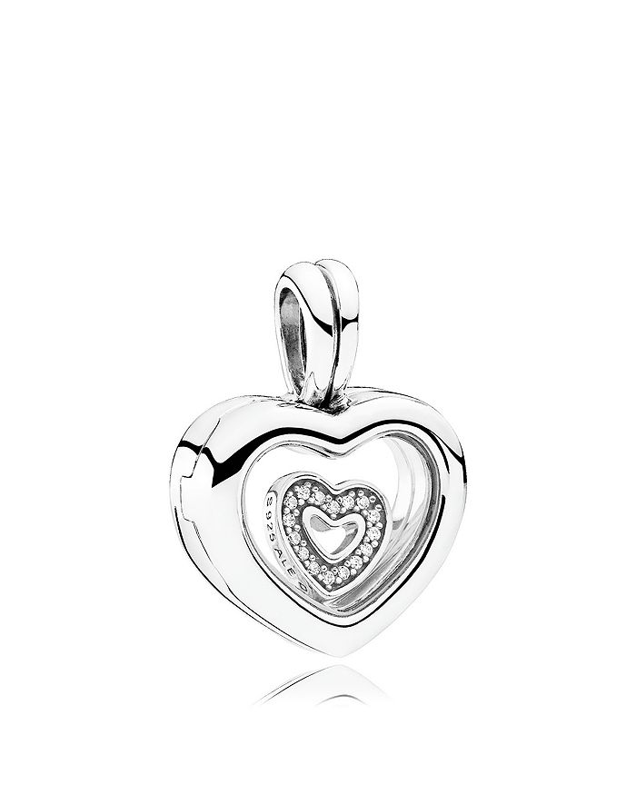 CZ Heart Floating Charm Locket Bracelet