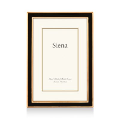 Black Enamel with Gold Frame